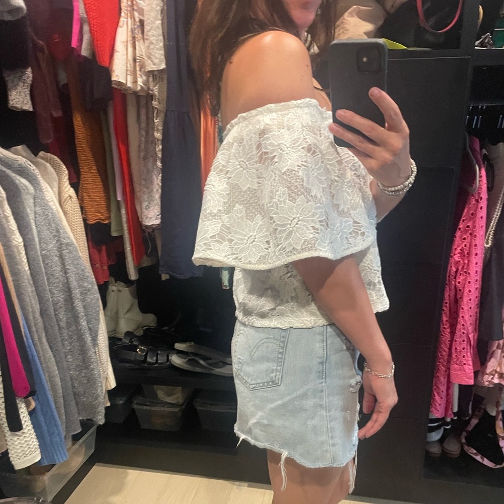 Nicholas lace embroidered top